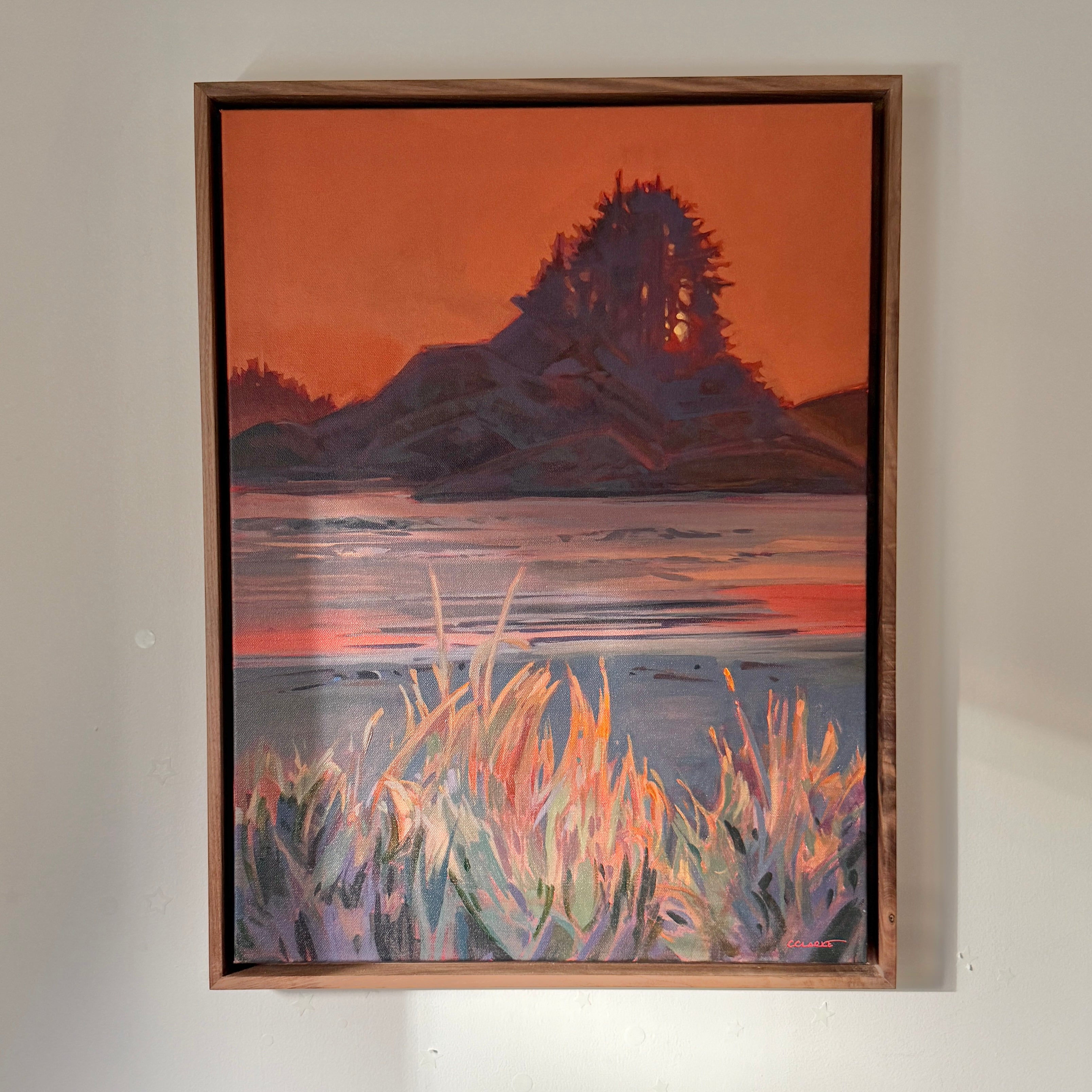 Cox Bay Evening Light | 24 in x 18 in | Walnut