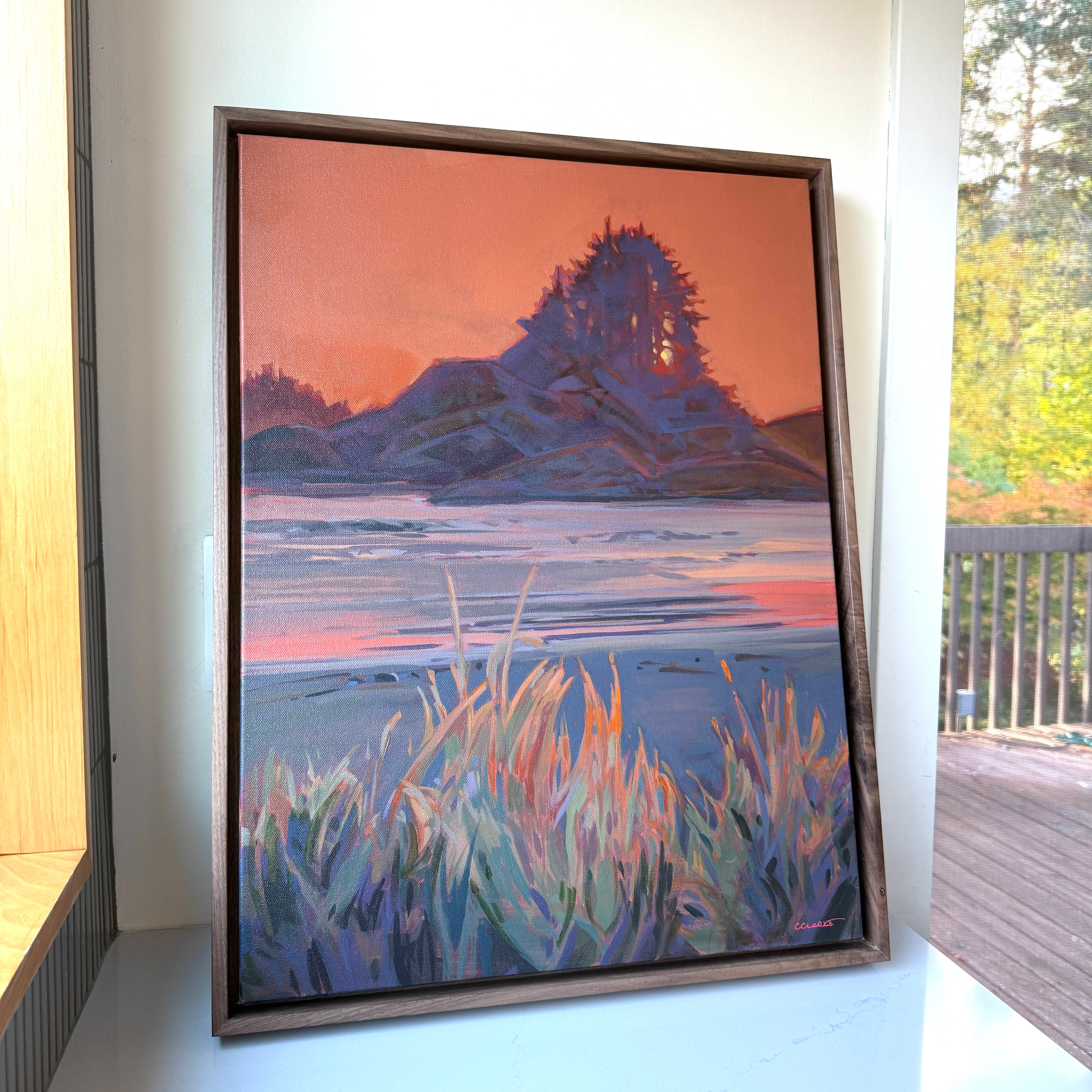 Cox Bay Evening Light | 24 in x 18 in | Walnut